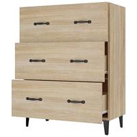 Dressoir 69,5x34x90 cm bewerkt hout sonoma eikenkleurig - thumbnail