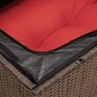 5-delige Loungeset met kussens poly rattan bruin - thumbnail