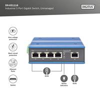 Digitus DN-651118 DN-651118 Industrial Ethernet Switch 5 poorten 10 / 100 / 1000 MBit/s - thumbnail