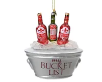 Decoris kerstornament glas wijnflessen 10,7cm - thumbnail