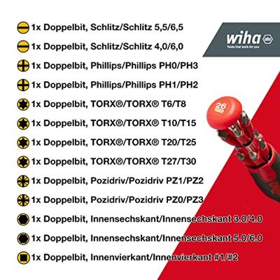 Wiha Schroevendraaier met bitmagazijn LiftUp 26one
