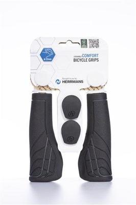 Herrmans line dd36 - ergonomisch verstelbaar fiets handvat (125mm) - zwart/grijs