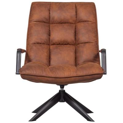 WOOOD Draaifauteuil 'Jouke' Met armleuning, PU, kleur Cognac