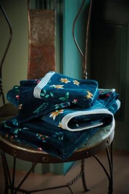 Pip Studio Pip Studio Les Fleurs Badhanddoek - Donkerblauw 70 x 140 cm