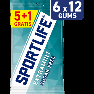 Sportlife Suikervrije Gums Extramint 5 + 1 Gratis x 18 g bij Jumbo