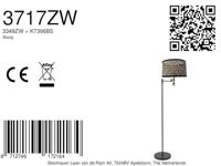 Steinhauer LeeslampStang zwart met bamboe kap - 3717ZW - thumbnail