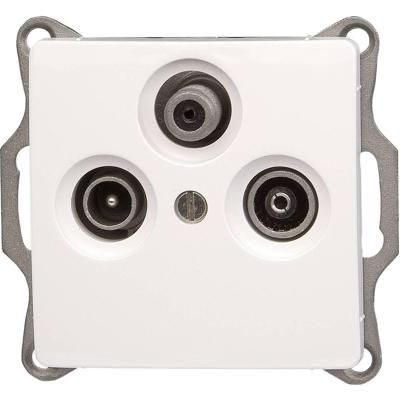 KOPP - Televisie/Radio/Satelliet Contactdoos - Wandcontactdoos Coax - Paris HK05 - Inbouw - Arctic Glans Wit