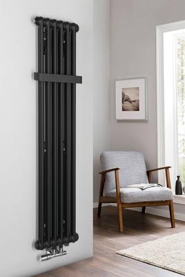 Designradiator Sapho Fede 150x30,6 cm Mat Zwart Sapho
