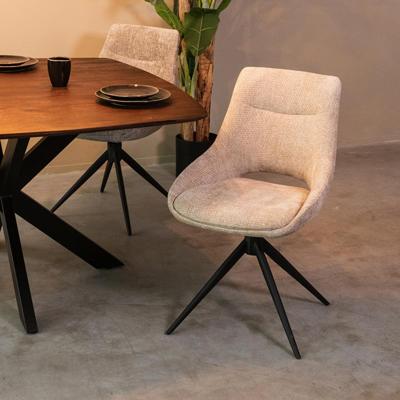 LABEL51 Eetkamerstoel Marlow - Clay - Elite - Zwart Metalen Frame