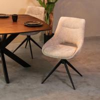 LABEL51 Eetkamerstoel Marlow - Clay - Elite - Zwart Metalen Frame - thumbnail