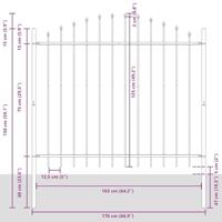 Tuinhek 2 pcs Grijs 170 x 165 cm Gepoedercoat staal - thumbnail