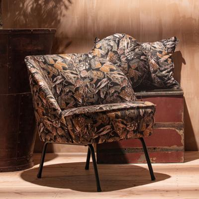 WOOOD Fauteuil 'Vogue' Velvet, kleur Bouquet Zwart