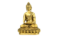 Japanse Boeddha Beeld Messing Amithaba - 20 cm - thumbnail