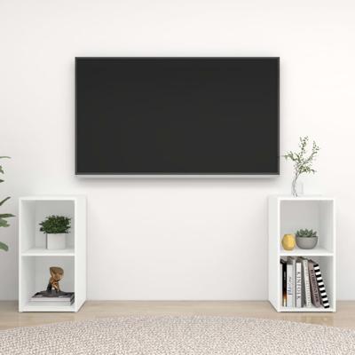 VidaXL Tv-meubelen 2 st 72x35x36,5 cm bewerkt hout wit