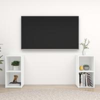 VidaXL Tv-meubelen 2 st 72x35x36,5 cm bewerkt hout wit - thumbnail