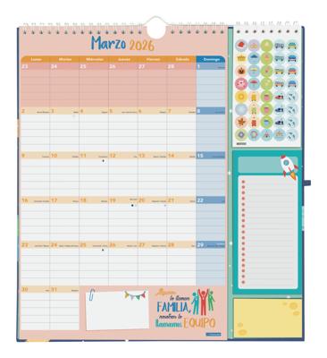 Muurkalender Finocam Multicolour Papier 2025-2026 30 x 21 cm 21,5 x 32,5 cm
