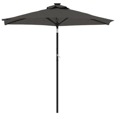 VidaXL Parasol met stalen paal 225x225x212 cm antracietkleurig VidaXL Parasol met stalen paal 225x225x212 cm antracietkleurig