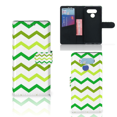 LG Q60 Telefoon Hoesje Zigzag Groen LG Q60 Telefoon Hoesje Zigzag Groen