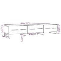 Tv-meubel 150x36x30 cm bewerkt hout wit - thumbnail