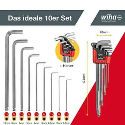 WIHA ErgoStar Inbussleutelset Kogelkop MagicRing 369R H9, 9-delig - thumbnail