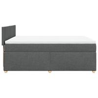Boxspring met matras stof donkergrijs 140x200 cm - thumbnail