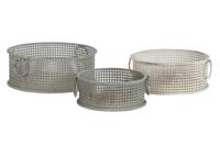 Mandenset DKD Home Decor 43 x 42 x 17 cm Metaal Aluminium Vintage - thumbnail