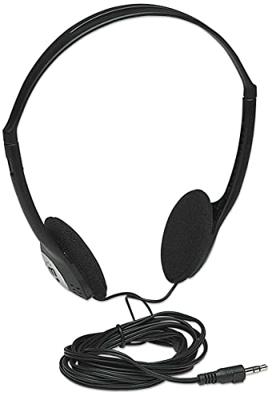 Manhattan 177481 Computer On Ear koptelefoon Kabel Stereo Zwart Hoofdband