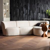 WOOOD 3-zits Loungebank 'Coco' Rechts, Bouclé, kleur Crème - thumbnail