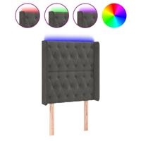 Hoofdbord LED 83x16x118/128 cm fluweel donkergrijs - thumbnail