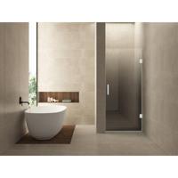 Wiesbaden Less Nisdeur Rechts - 900x2000x8mm - Nano - Spiegelrook naar Helder Glas - Mat Wit - thumbnail