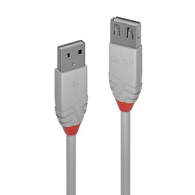 LINDY USB-kabel USB 2.0 USB-A stekker, USB-A bus 1.00 m Grijs 36712