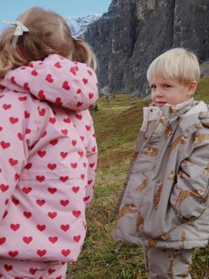 Waterdichte windjack met hartjesmotieven Mismou KONGES SLOJD grijs Waterdichte windjack met hartjesmotieven Mismou KONGES SLOJD grijs