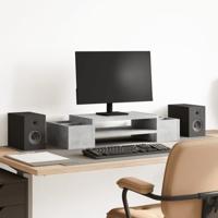 VidaXL Monitorstandaard met opbergruimte 70x27x15 cm hout betongrijs - thumbnail