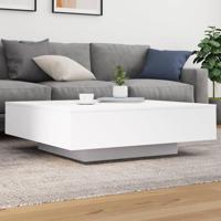 Salontafel 100x100x31 cm bewerkt hout wit - thumbnail