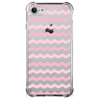 iPhone SE 2022/2020 | iPhone 8/7 Doorzichtige Silicone Hoesje Waves Roze iPhone SE 2022/2020 | iPhone 8/7 Doorzichtige Silicone Hoesje Waves Roze