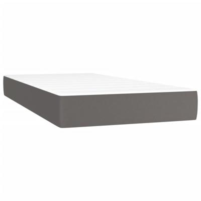 Boxspring met matras en LED kunstleer grijs 120x200 cm