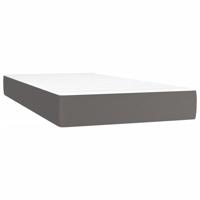 Boxspring met matras en LED kunstleer grijs 120x200 cm - thumbnail