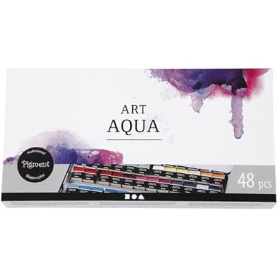 Creativ Company Art aquarelverf, ½-pan, afm 10x15x20 mm, standaardkleuren, 48 kleur/ 1 doos