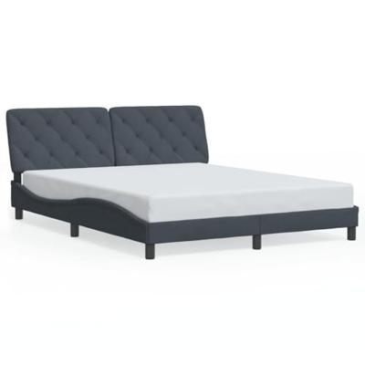 Bedframe met LED zonder matras fluweel donkergrijs 160x200 cm