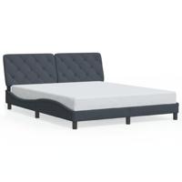 Bedframe met LED zonder matras fluweel donkergrijs 160x200 cm - thumbnail