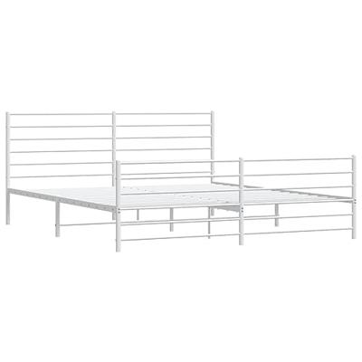 Bedframe met hoofd- en voeteneinde metaal wit 180x200 cm