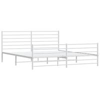 Bedframe met hoofd- en voeteneinde metaal wit 180x200 cm - thumbnail