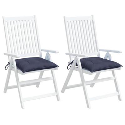 VidaXL Stoelkussens 2 st 50x50x7 cm oxford stof marineblauw