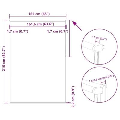 Rolgordijn verduisterend 165x210 cm stofbreedte 161,6 cm Rolgordijn verduisterend 165x210 cm stofbreedte 161,6 cm