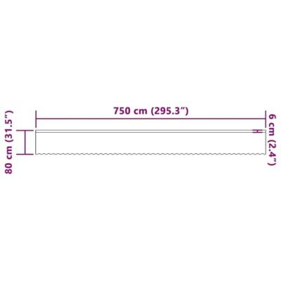 VidaXL Kantgordijn met gordijnen bloemen wit 80 x 750 cm polyester