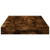 Wandschappen 4 st 40x10x1,5 cm bewerkt hout gerookt eikenkleur - thumbnail