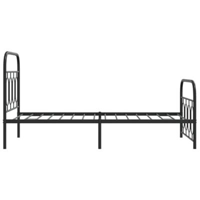 Bedframe met hoofd- en voeteneinde metaal zwart 90x190 cm - thumbnail