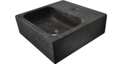 Saqu Nature Collection Fontein Vierkant 1 kraangat 30x30x10 cm Hardstenen Zwart