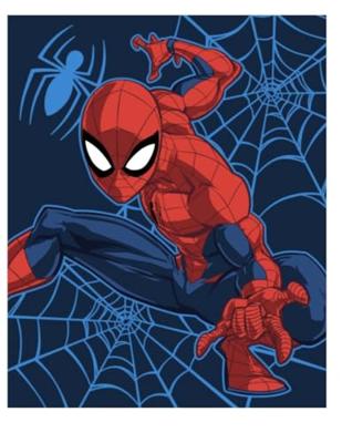 Spiderman Fleece plaid 130 x 160 cm blauw/rood extra zacht