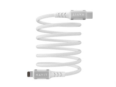 Havit CB6298 - Magnetische USB type C-Lightning kabel, 1 m (wit)